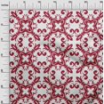 thumbnail image 3 of oneOone Silk Tabby Maroon Fabric Asian Block Floral Craft Projects Decor Fabric Printed By The Yard 42 Inch Wide, 3 of 4