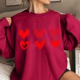 thumbnail image 1 of Qertyioot Chandail Cœur d'Amour Saint-Valentin, s Imprimé Mode Femme Manches Longues Col Rond Imprimé Blouse Ample Hauts, 1 of 3