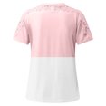 thumbnail image 5 of TopLLC Women's Short Sleeve Plus Size Tops Crewneck T Shirt Loose Fit Lace Stitching Shirts Solid Hollow Out Ruffle Tunic Tops, 5 of 5
