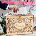 thumbnail image 1 of Wedding Card Box, DIY Gift Card Boxes with Lock and Card Sign Wooden Hollow Wedding Money Box Holder for Reception Weddings Baby Showers Birthdays Graduations Party Decorations, 1 of 8