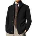 thumbnail image 1 of Xuniizn Mens Cardigan Sweater, Solid Color Long Sleeve Lapel Button Stretch Knit Sweaters with Pockets, Spring Daily Casual Comfortable Soft Sweaters Outerwear, 1 of 6