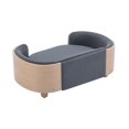 thumbnail image 3 of KOSSMAI Nature Solid Wood Velvet Padding Rocky Natural Wood 27 Inch Long Small Pet Bed Sofa, 3 of 5