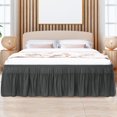 thumbnail image 2 of PiccoCasa Polyester Brushed Bed Skirt with Elastic Dust Ruffles 16" Drop, Full Dark Gray, 2 of 8