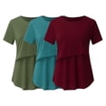 thumbnail image 1 of DPTALR Blouse d'Allaitement à Manches Courtes pour Grossesse et Grossesse, Couleur Unie, Col Rond, 1 of 8