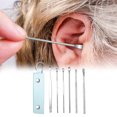 thumbnail image 1 of Yhmxh Home Gadgets-Bathroom Accessories-New Home Essentials Stainless Steel Ear Pick Set Of 6 - Leather Case Included With Ear Cleaner Spring Ear Earwax Removal Tools For Ear Care ear pick, 1 of 7