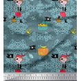 thumbnail image 1 of Soimoi Silk Fabric Flag,Treasure Box & Pirate Boy Nautical Decor Fabric Printed Yard 42 Inch Wide, 1 of 3
