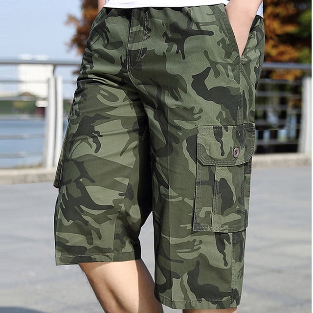 cllios Mens Cargo Shorts Plus Size Multi Pockets Shorts Work Military Shorts Summer Camping Cargo Shorts