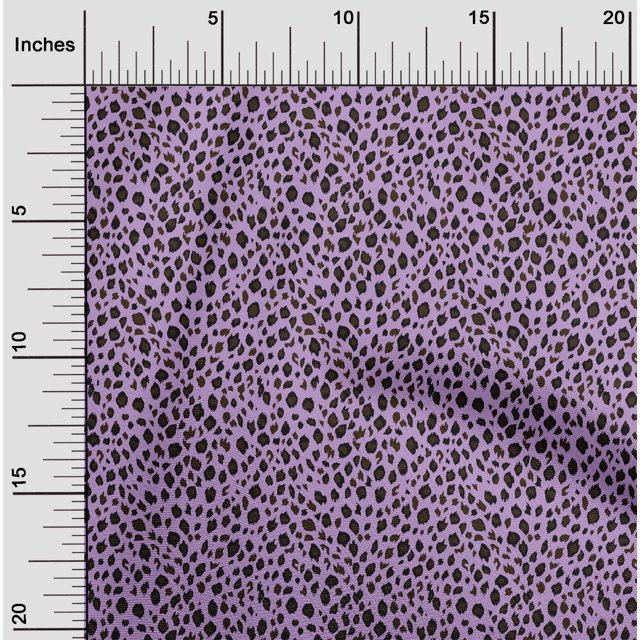 oneOone Cotton Silk Fabric Leopard Animal Skin Print Sewing Fabric BTY 42 Inch Wide
