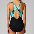 thumbnail image 4 of Moxiu Women's Racerback Back Cutout One-Piece Swimsuit Tummy Control Competitive Training Bathing Suit Green,XXL, 4 of 4
