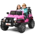 thumbnail image 2 of Patiojoy 12V Electric Kids Ride On Truck Toys 2 Seater Jeep Car with Remote Control Pink, 2 of 10