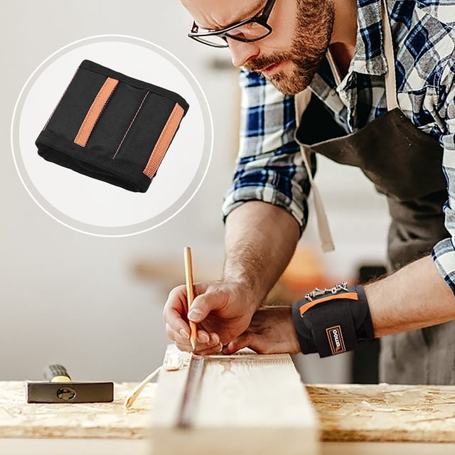 TopLLC Compartment Magnetic Wristband Tool Storage Wrist Strap Screw Suction Pick