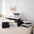 thumbnail image 4 of YST Mid Century Abstract Bedding Modern Lines 7pcs Grey Black Comforter Set, Full, 4 of 4
