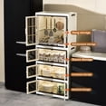 thumbnail image 3 of RAZXNAOR Bacs de Rangement Empilables à Roulettes, Bacs de Rangement Pliables avec Portes, Armoires de Rangement Pliantes pour Placard, Bureau à Domicile Ou Chambre d'Étudiant, 3 of 8