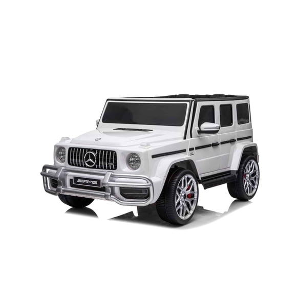 24V 4x4 Mercedes G63 2 Seater Ride on Car with Parental Remote Control for 3-8 Years (White)