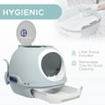 thumbnail image 4 of PawHut Enclosed Cat Litter Box with Lid, Scoop, Front Door, Skylight, Blue, 4 of 9