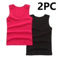 thumbnail image 2 of StSilkitty Lot de 2 Camisoles pour Garçons Filles Coton Couleur Unie Sans Manches Col Rond Blouses Haut Doux et Respirant, 2 of 3