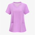 thumbnail image 2 of LYMAYTER V-Neck Medical Scrub Tops for Womens Solid Color Medical Workwear Quick-Dry Scrub Tops for S-2XL, 2 of 7