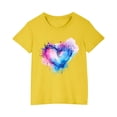 thumbnail image 2 of EGNMCR T-Shirts & Blouses à Manches Courtes Col Rond pour Tout-Petits Garçons Filles Coton Mode Mignon Col Rond Imprimé Tee Manches Courtes Girl Blouse, 2 of 5