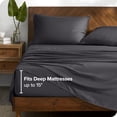thumbnail image 3 of Bare Home TENCEL™ Sheet Set - Lyocell derived from Eucalyptus - Split King, Forged Iron Gray, 3 of 7