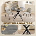 thumbnail image 4 of 40" Round Dining Table for 4 Kitchen Table with Steel Legs, Distressed Grey, 4 of 10