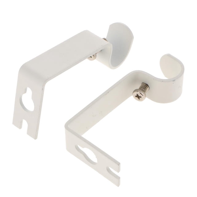 yuksok Ensemble de 2 Supports de Tringle à Rideaux Tringle à Rideaux Double Facile Sans Perçage Droit dans Blanc