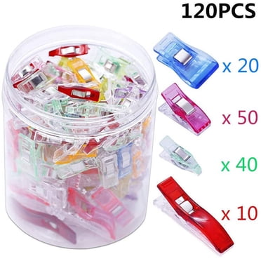 Plastic Sewing Clips, 120pcs Fabric Clips SEWING Accessories Sewing Clips Craft Clips Set for DIY Fabric Sewing, 9 Color for Each Size