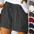 thumbnail image 5 of Dvprdro Women's Plus Size Shorts Summer Casual Loose Solid Elastic Waist Drawstring Shorts with Pockets, 5 of 5