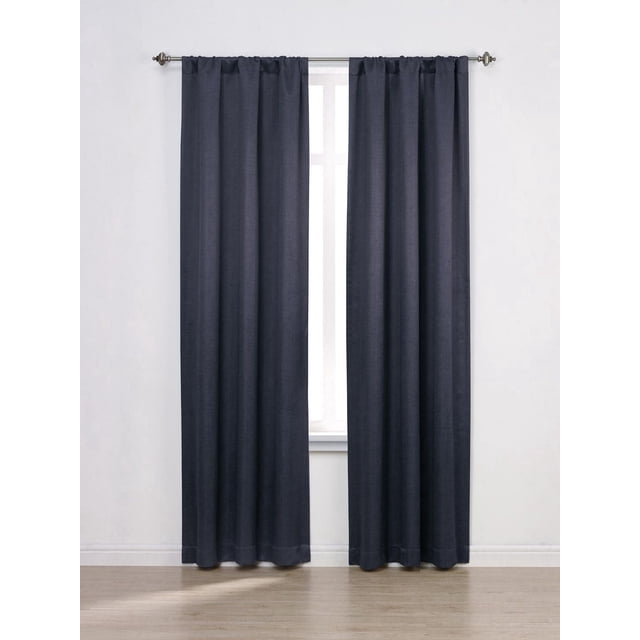 Mainstays Chambray Blackout 63" Window Curtains Panel Pair