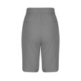 thumbnail image 3 of Timegard Shorts for Women High Waist Button Straight Leg Solid Color Comfy Casual Workout Half Pants, 3 of 5