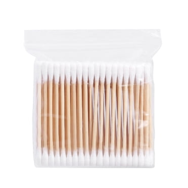 Yeacher 100 Unités Cotons-Tiges avec Bâton en Bois Double Embout Cotons-Tiges Ronds Hypoallergéniques pour Maquillage Oreilles Tampons Ongles Yeux Nez