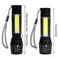 thumbnail image 3 of Lampe de Poche à DEL Rechargeable, Lumière Puissante 14500 de Mise au Point, Lampe de Travail à Chargement USB, Mini Lampe de Poche Cob, Outil d'Éclairage Extérieur Portable, 3 of 6