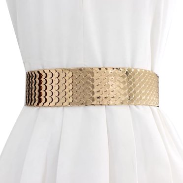 Ceinture de taille métallique Grand : Bling Élastique Court d'étirement Cinch Cinch pour Femmes Filles