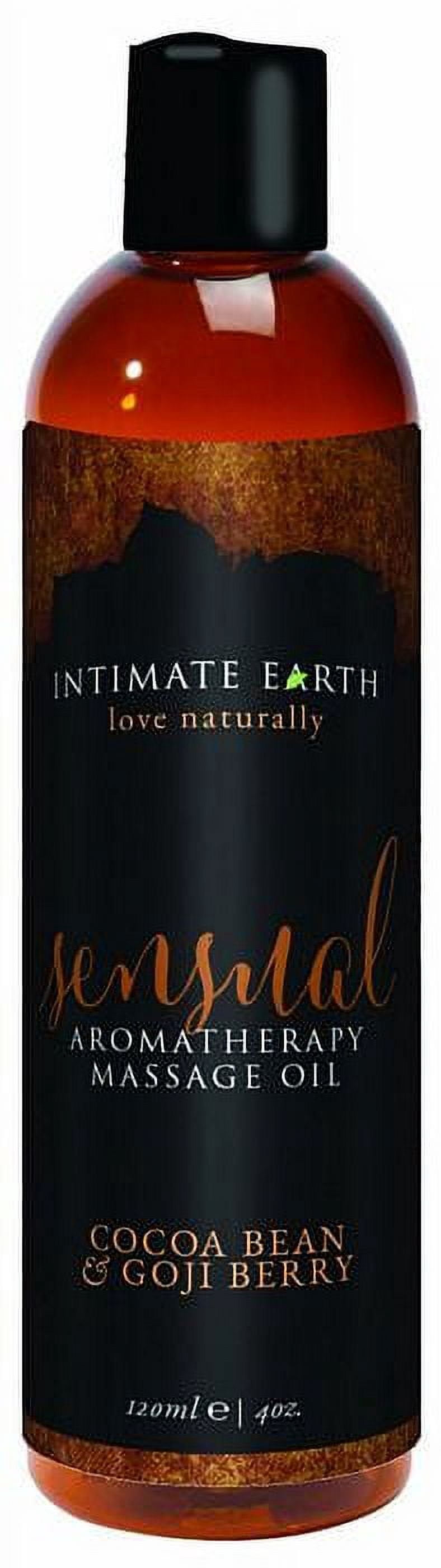 Intimate Earth Aromatherapy Scented Massage Oil, Cocoa Bean & Goji Berry 4 oz