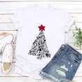 thumbnail image 4 of T-shirt Décontracté pour Femmes à Col Rond et Manches Courtes avec Imprimé de Sapin de Noël, 4 of 7