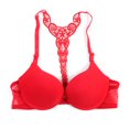 thumbnail image 1 of Wuffmeow Womens Sexy Front Closure Lace Racer Back Push Up Seamless Bra Racerback Bra, 1 of 6