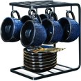 thumbnail image 1 of Ceramic Espresso Coffee Cups Set 4 oz Porcelain Espresso Cups with Saucers Spoons and Metal Stand for Tea Cafe Cappuccino Latte - Set of 6 - Blue, 1 of 6
