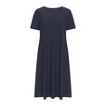 thumbnail image 4 of DPTALR Robe d'Été pour Femme, Confortable, Aguichant, Unie, avec Poches, Sans Manches, à Col en V, 4 of 6