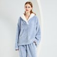thumbnail image 3 of kurtrusly Pyjama en Molleton de Corail Doux et Confortable pour les Femmes pour Réchauffer l'Hiver Durable Pyjama en Velours Chaud Set Violet XL, 3 of 6