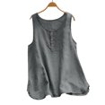 thumbnail image 4 of WEIYLL Ladies T Shirts Crew Neck Sleeveless Button Up Grey Tops Sizes XXL, 4 of 4