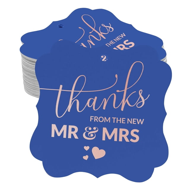 Inkdotpot Real Rose Gold Foil Bracket Shape Paper Hang Tags Thanks From The New Wedding Favor Tags Pack Of 100