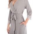 thumbnail image 4 of Fewfanhot Womens Fashion Long Fleece Plush Soft Feeling Robe Fluffy, Warm, Fleece Shaggy Comfort Bathrobe, 4 of 6