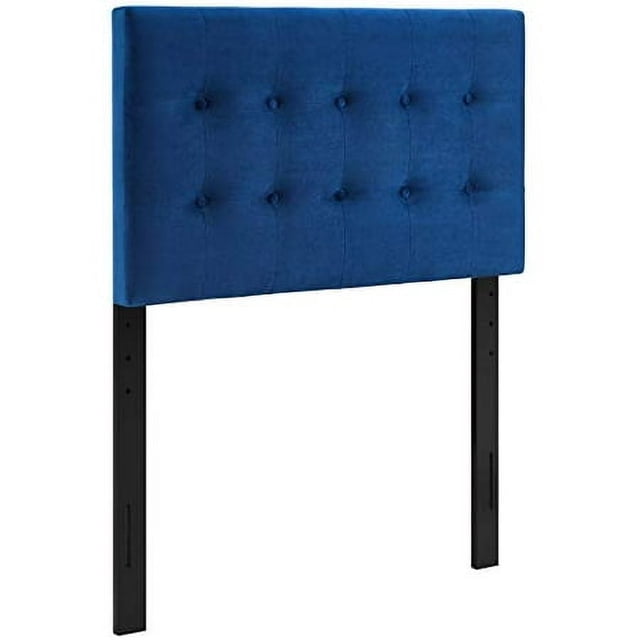 Modway Emily Tête de Lit Simple Capitonnée en Velours de Performance, Bleu Marine