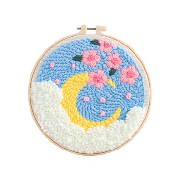 Rongfmy Aiguille à Poinçon Broderie DIY Tapis Tissu Laine Débutant Lune