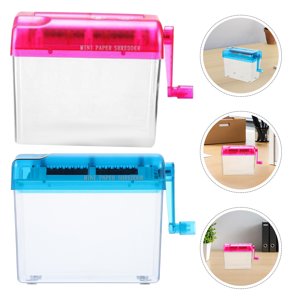 PENIKOKO 2Pcs Déchiqueteuse manuelle de papier pour le bureau d'intérieur Portable Crane Document Shredder