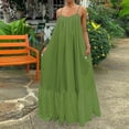 thumbnail image 1 of Meichang Robes Maxi pour Femmes 2024 Grande Taille Robe d'Été Fluide Évasée Robes de Plage Unie Coupe Ample Robe Camisole Décontractée Longues Robes, 1 of 8