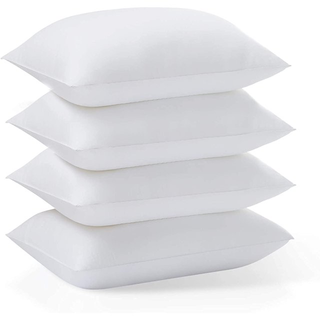Acanva Basic Bed Pillow Soft Rest Cushion Stuffer for Sleeping King White 4 Count