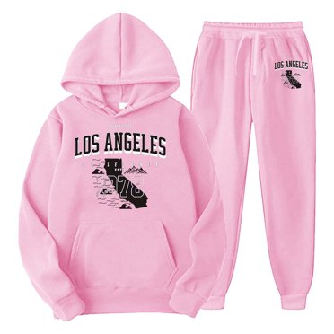 Ediodpoh Men's Suits Sweat Suits for Men Set 2 Piece Long Sleeve Letter Printing Sweatsuits Hoodie and Pants Track Suits Mens Pink S