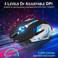 thumbnail image 2 of APPIE Wireless Gaming Mouse Rechargeable USB 2.4G Computer Mouse with 7 Colorful LED Lights, 4 Adjustable DPI, Silent Click, Ergonomic Optical Mice for PC Laptop Desktop Windows Mac, 2 of 9