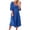 Blue, variant on LOVZFMLL Women's Fashion Sexy Solid Color Tie Short Sleeve-Neck Dress Black L
