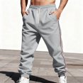 thumbnail image 1 of Ceisia Men Solid Color Loose Casual Pants Elastic Waist Drawstring Sports Gift Work Trousers, 1 of 9